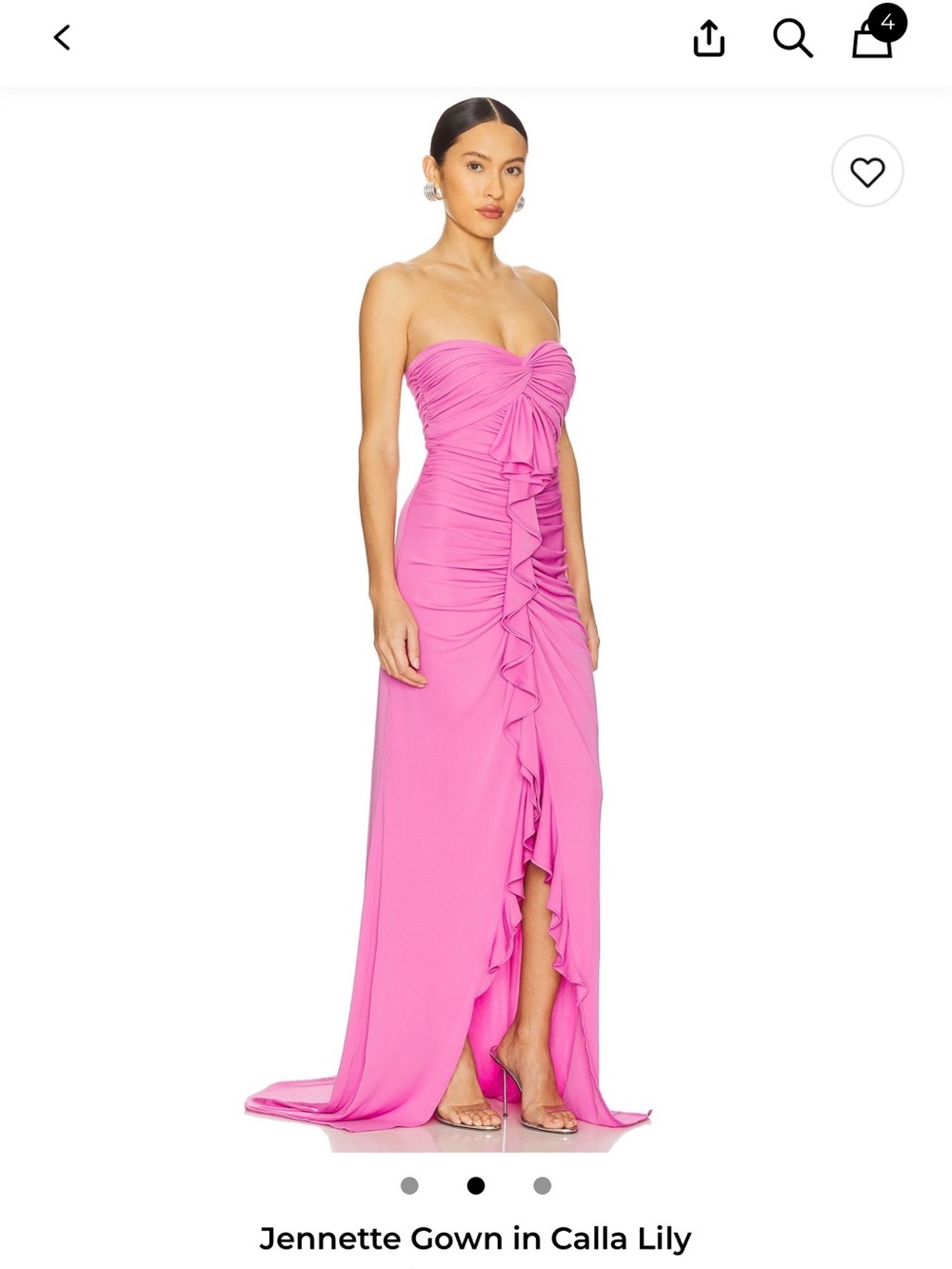 cinq a sept Strapless Ruffle Gown - Pink